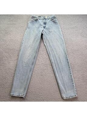 Vintage 90s Levis 550 Relaxed Fit 27 Tapered Leg Made in USA Light Wash Jeans